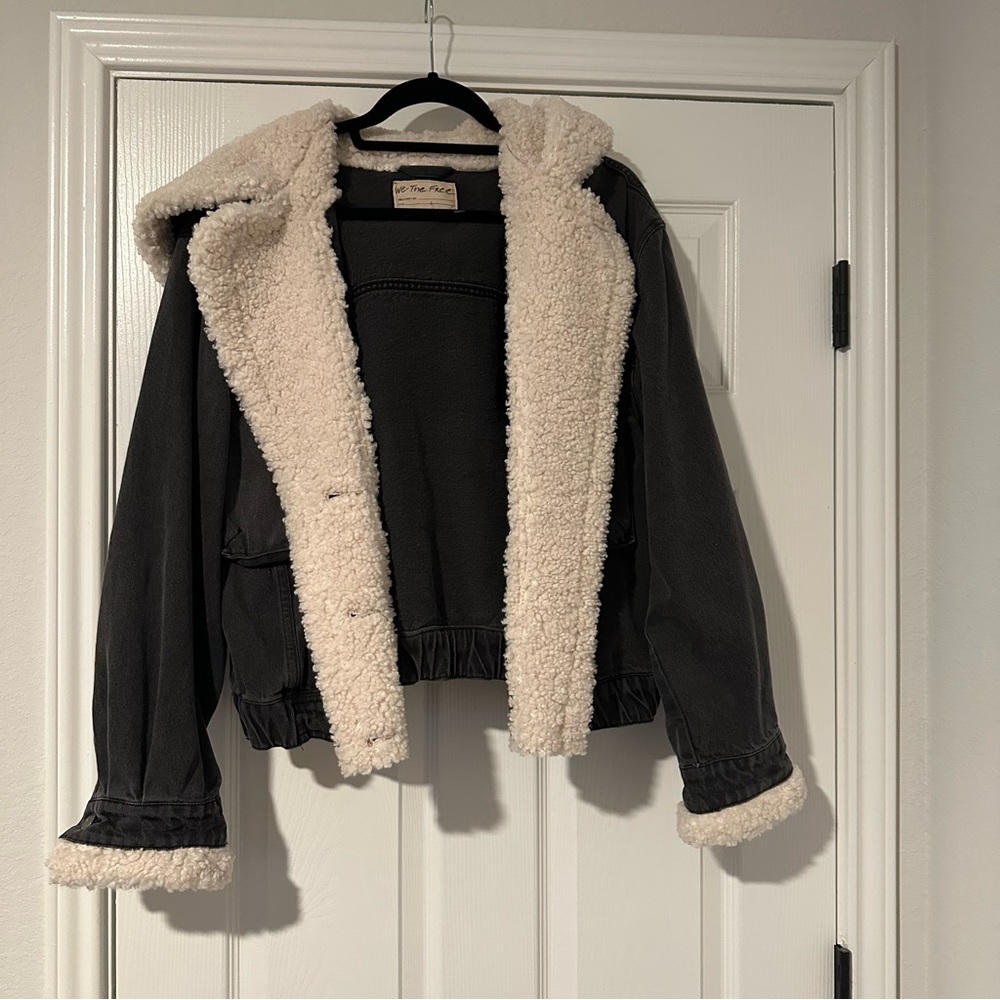 Free people denim and Sherpa jacket